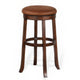 Odel Swivel Barstool Set of 2 Brown Faux Leather Dark Mahogany Wood BM325283
