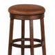 Odel Swivel Barstool Set of 2 Brown Faux Leather Dark Mahogany Wood BM325283