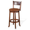 Odel Swivel Barstool Chair Set of 2 Brown Faux Leather Dark Mahogany BM325285