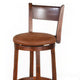 Odel Swivel Barstool Chair Set of 2 Brown Faux Leather Dark Mahogany BM325285
