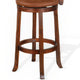 Odel Swivel Barstool Chair Set of 2 Brown Faux Leather Dark Mahogany BM325285