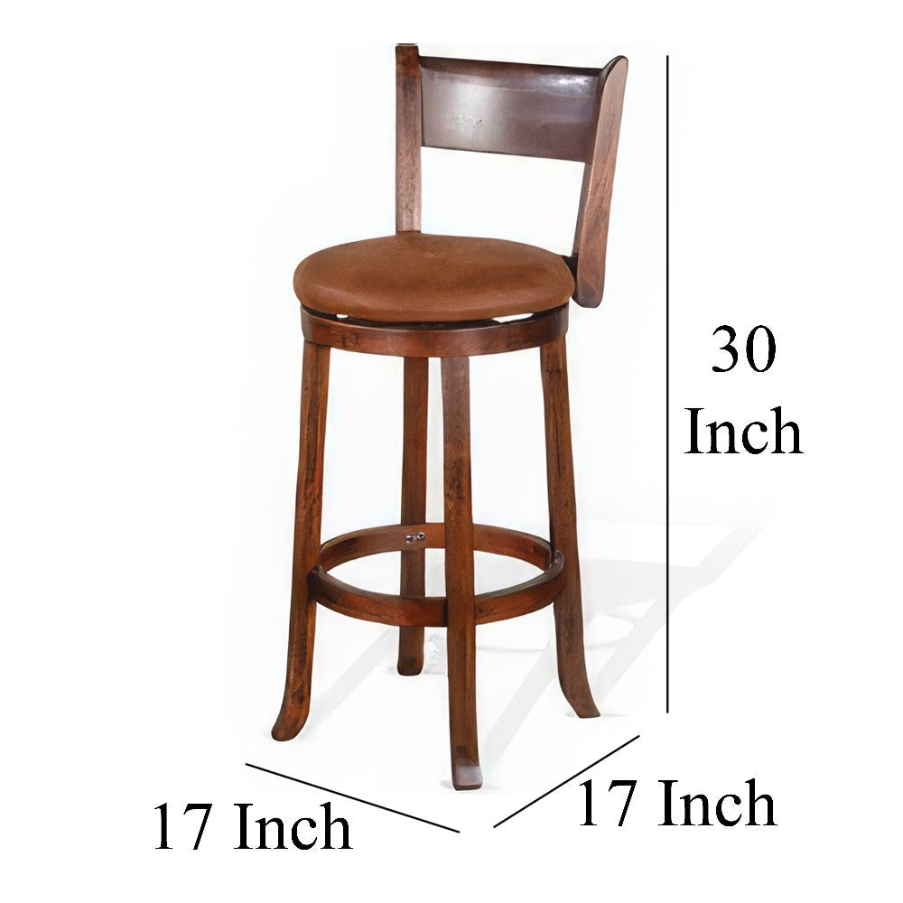 Odel Swivel Barstool Chair Set of 2 Brown Faux Leather Dark Mahogany BM325285