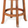 Marv Swivel Counter Stool Set of 2 | Faux Leather Seat | Rustic Oak Brown Mahogany Wood BM325286