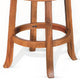 Marv Swivel Counter Stool Set of 2 | Faux Leather Seat | Rustic Oak Brown Mahogany Wood BM325286