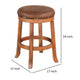 Marv Swivel Counter Stool Set of 2 | Faux Leather Seat | Rustic Oak Brown Mahogany Wood BM325286