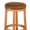 Marv Swivel Barstool Set of 2 Brown Faux Leather Rich Mahogany Wood BM325287
