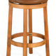 Marv Swivel Barstool Set of 2 Brown Faux Leather Rich Mahogany Wood BM325287