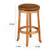 Marv Swivel Barstool Set of 2 Brown Faux Leather Rich Mahogany Wood BM325287