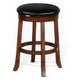 Reggie Swivel Counter Stool Set of 2 Black Faux Leather Brown Wood BM325290