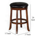 Reggie Swivel Counter Stool Set of 2 Black Faux Leather Brown Wood BM325290