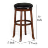 Reggie Swivel Barstool Set of 2 Black Faux Leather Brown Mahogany BM325291