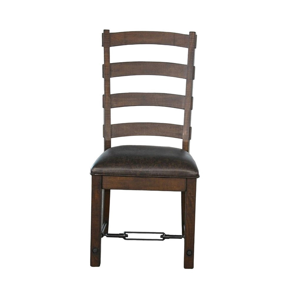 Flint Dining Side Chair Set of 2 Fabric Dark Brown Mahogany 19’’ BM325294