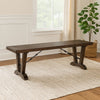 Flint Dining Bench with Turnbuckles, 70" Dark Brown Mahogany Wood