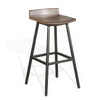 Yael Barstool Set of 2, Low Back, Black, Rustic Brown Mahogany 30"