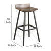 Yael Barstool Set of 2 Low Back Black Rustic Brown Mahogany 30’’ BM325296