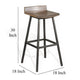 Yael Barstool Set of 2 Low Back Black Rustic Brown Mahogany 30’’ BM325296