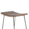 Yael Counter Stool Set of 2 Curved Seat Rustic Brown Wood 24’’ BM325297