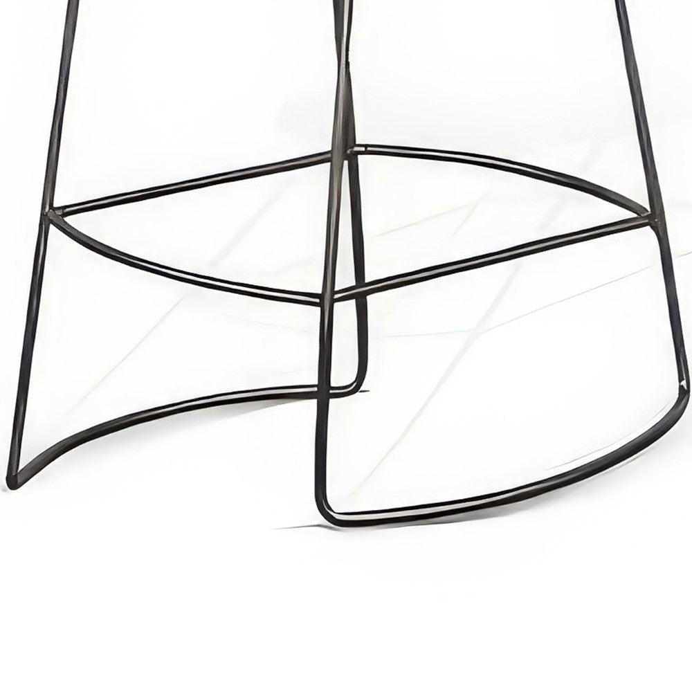 Yael Counter Stool Set of 2 Curved Seat Rustic Brown Wood 24’’ BM325297