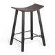 Flint Counter Stool Set of 2, Curved Dark Brown Mahogany Wood, 24"