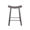 Flint Counter Stool Set of 2 Curved Dark Brown Mahogany Wood 24’’ BM325299