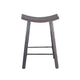 Flint Counter Stool Set of 2 Curved Dark Brown Mahogany Wood 24’’ BM325299