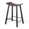 Flint Counter Stool Set of 2 Curved Dark Brown Mahogany Wood 24’’ BM325299