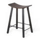 Flint Counter Stool Set of 2 Curved Dark Brown Mahogany Wood 24’’ BM325299