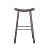Zayle Barstool Set of 2 Black Angled Legs Dark Brown Mahogany Wood BM325300