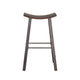 Zayle Barstool Set of 2 Black Angled Legs Dark Brown Mahogany Wood BM325300