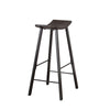Zayle Barstool Set of 2 Black Angled Legs Dark Brown Mahogany Wood BM325300