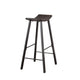 Zayle Barstool Set of 2 Black Angled Legs Dark Brown Mahogany Wood BM325300