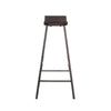 Zayle Barstool Set of 2 Black Angled Legs Dark Brown Mahogany Wood BM325300