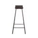 Zayle Barstool Set of 2 Black Angled Legs Dark Brown Mahogany Wood BM325300