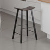 Zayle Barstool Set of 2, Black Angled Legs, Dark Brown Mahogany Wood