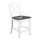 Orso Counter Stool Chair Set of 2, Crossback Dark Brown White Mahogany