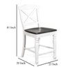 Orso Counter Stool Chair Set of 2 Crossback Dark Brown White Mahogany BM325303