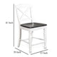 Orso Counter Stool Chair Set of 2 Crossback Dark Brown White Mahogany BM325303