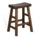 Odel Counter Stool Set of 2, Saddle Seat, Dark Brown Mahogany Wood