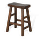 Odel Counter Stool Set of 2 Saddle Seat Dark Brown Mahogany Wood BM325305