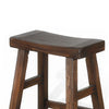 Odel Counter Stool Set of 2 Saddle Seat Dark Brown Mahogany Wood BM325305
