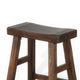 Odel Counter Stool Set of 2 Saddle Seat Dark Brown Mahogany Wood BM325305