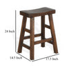 Odel Counter Stool Set of 2 Saddle Seat Dark Brown Mahogany Wood BM325305