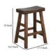 Odel Counter Stool Set of 2 Saddle Seat Dark Brown Mahogany Wood BM325305