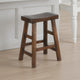 Odel Counter Stool Set of 2, Saddle Seat, Dark Brown Mahogany Wood