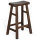 Odel Barstool Set of 2, Saddle Seat, Dark Brown Mahogany Wood, 30"