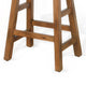 Marv Counter Height Stool Set of 2 | Saddle Seat with Ladder Style Base | Rustic Brown Mahogany Wood BM325307