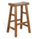 Marv Barstool Set of 2, Saddle Seat, Rustic Oak Mahogany Wood, 30"
