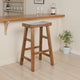 Marv Barstool Set of 2, Saddle Seat, Rustic Oak Mahogany Wood, 30"