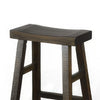 Flint Barstool Set of 2 Saddle Seat Distressed Dark Brown Mahogany BM325310
