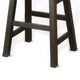 Flint Barstool Set of 2 Saddle Seat Distressed Dark Brown Mahogany BM325310